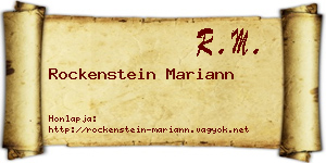 Rockenstein Mariann névjegykártya