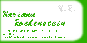 mariann rockenstein business card